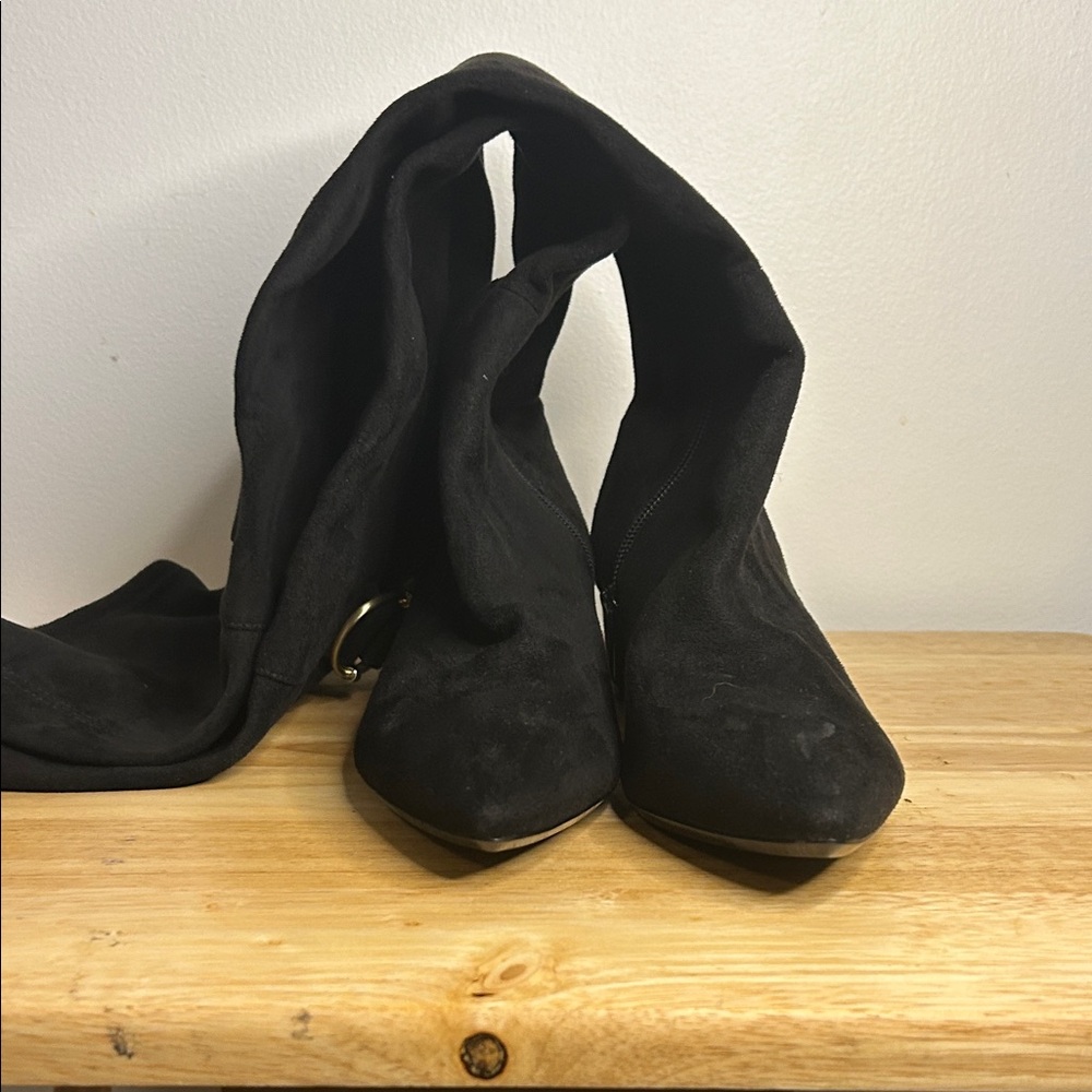 Calvin Klein Georgeanna Black Over the Knee Boots